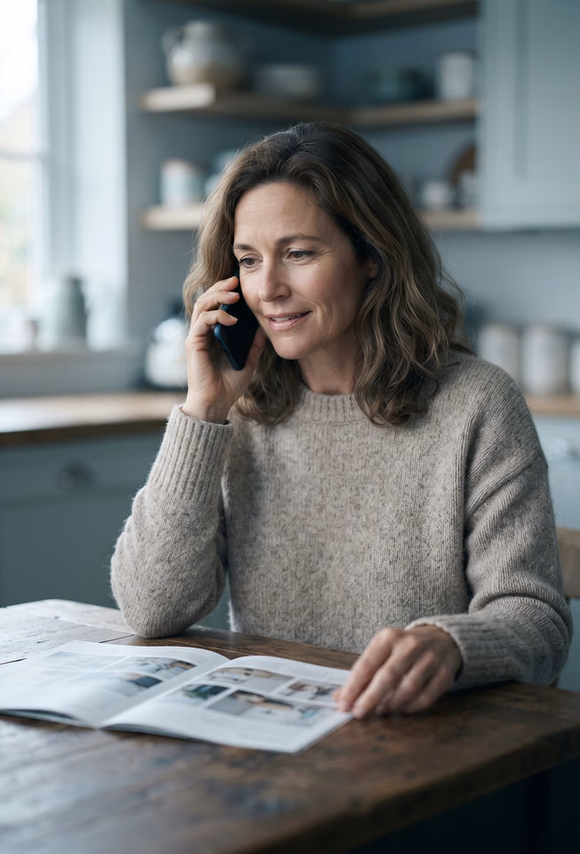 A homeowner calling a local company